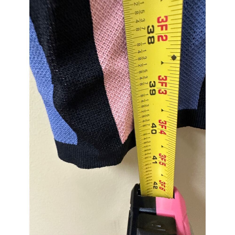 Workwear Petite Small Stripe Midi Sweater Sheath Dress Blue/Pink/Black - Picture 9 of 10